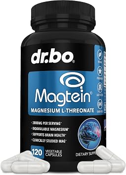 Magnesium L-Threonate Magtein Capsules - Magtein Magnesium L-Threonate 2000mg Supplement Capsules for Brain Health, Memory, Sleep & Cognitive Support - Pure Treonato de Magnesio Supplement - 120 Caps