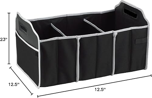 Miniatura 4 de Organizador de maletero plano plegable y portátil para almacenar herramientas, mapas, suministros de limpieza, botellas, herramientas, comestibles y