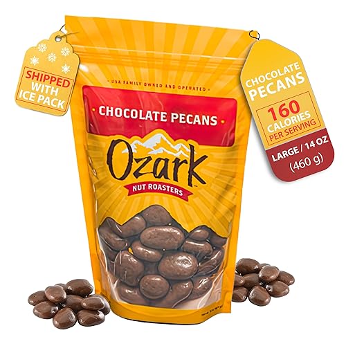 OZARK NUT ROASTERS, 16 onzas (1 libra) de nueces de chocolate, nueces saborizadas, cacahuetes confitados gourmet de clase mundial, paquete resellable