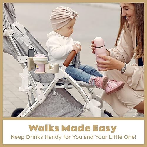 Miniatura 8 de Lusinus Taza para cochecito y soporte para teléfono compatible con YOYO  3 en 1 doble taza y organizador de teléfono con abrazadera giratoria de 360