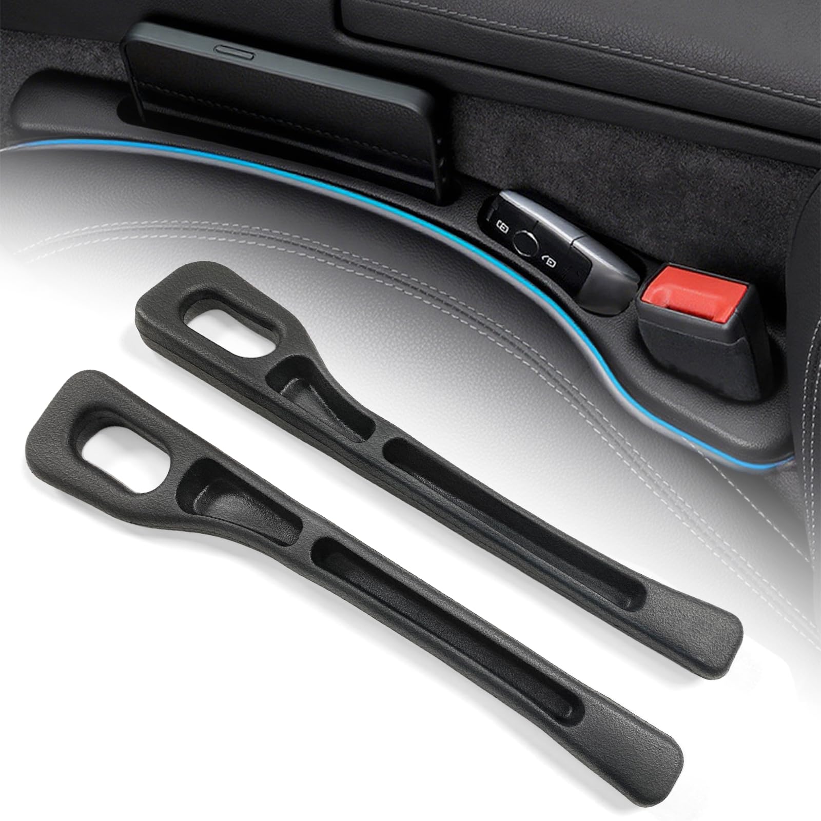 2 Rangements Pour Espace Entre Sièges Auto – Remplisseur Latéral Universel – Pour Téléphone, Clés, Portefeuille