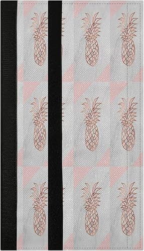 Miniatura 2 de Cubiertas de manija de puerta de refrigerador de piña de oro rosa con textura geométrica rosa, guantes para microondas, lavavajillas, nevera,