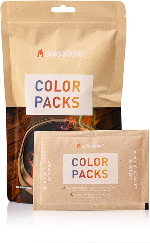 Paquete de colores 10 paquetes de fuego que cambian de color, agrega llamas coloridas de fuego mágico a su hoguera y 4 colores de fuego potenciales: azul, verde, morado y amarillo - Accesorio para hogueras exteriores