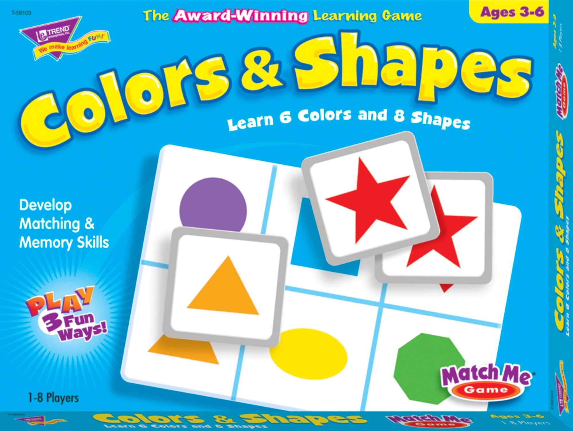 Trend Enterprises T58103 Colors and Shapes Match Me Game, Ages 3-6
