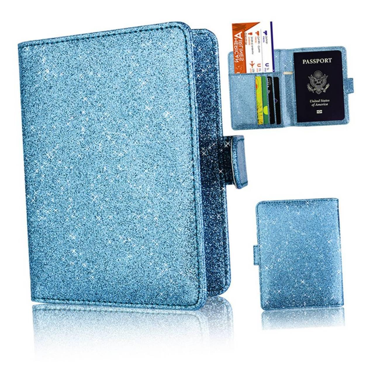 PACKOVE Lot De 3 Pochettes De Rangement De Voyage Portables en Cuir avec Fermeture pour Cartes Didentité Cartes De Crédit Visa Billets Davion
