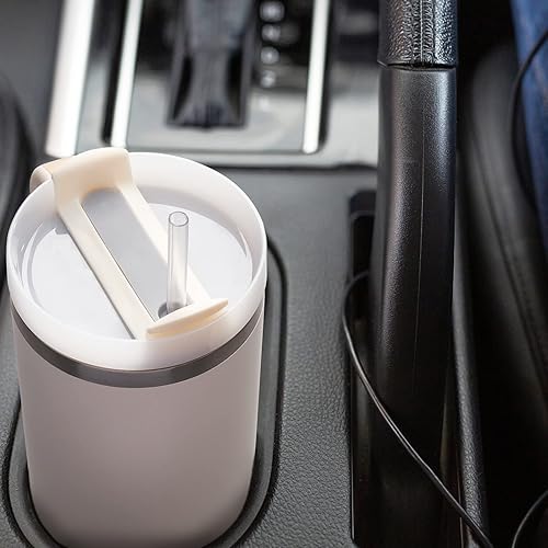 Miniatura 4 de Vaso con asa de 40 onzas y tapa con pajilla, botella de agua de acero inoxidable 304, taza de viaje aislada para regalo de té, café, taza de