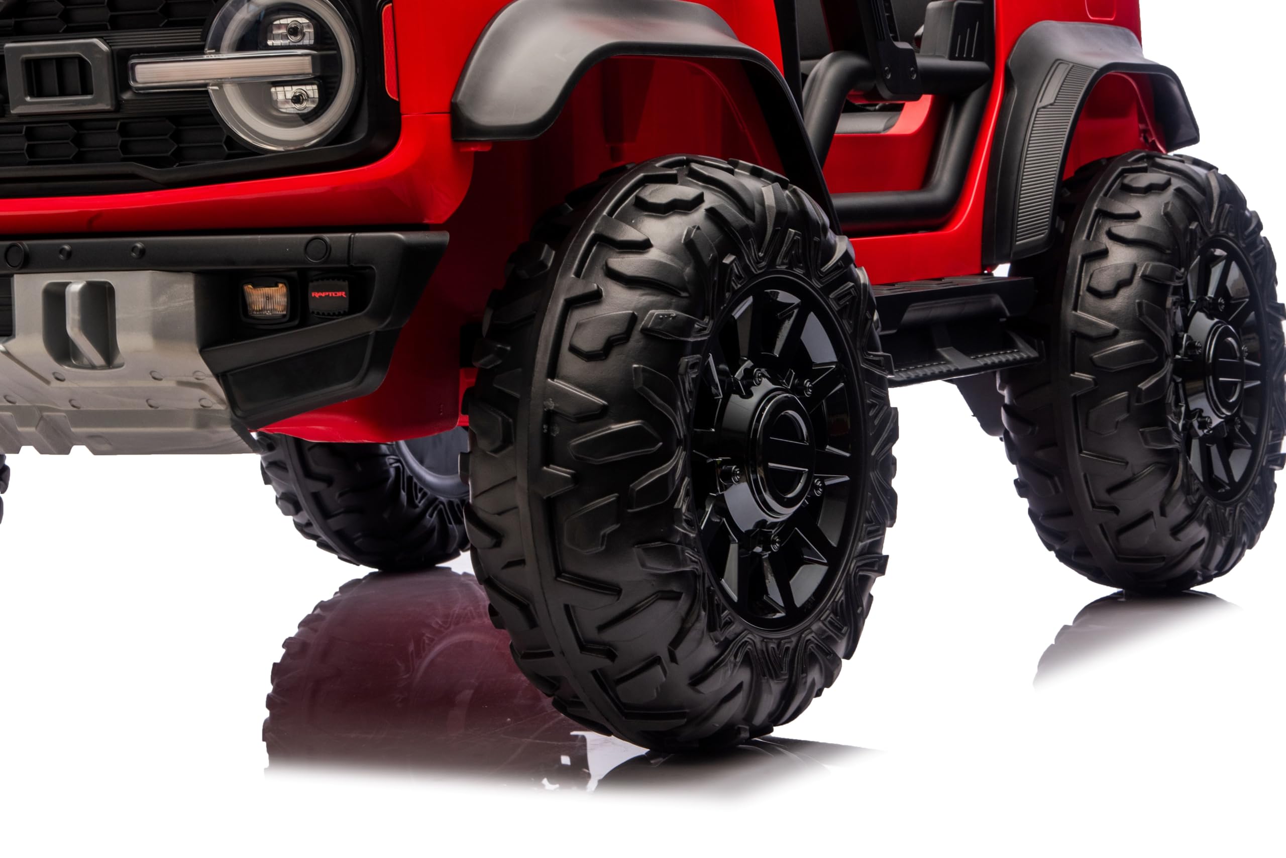 Kit 4 Ruote in Gomma EVA XL con Copriruota per Auto Elettrica per Bambini Ford Bronco 24V – Ruote Antiscivolo Silenziose, Maggiore Aderenza e Comfort di Guida