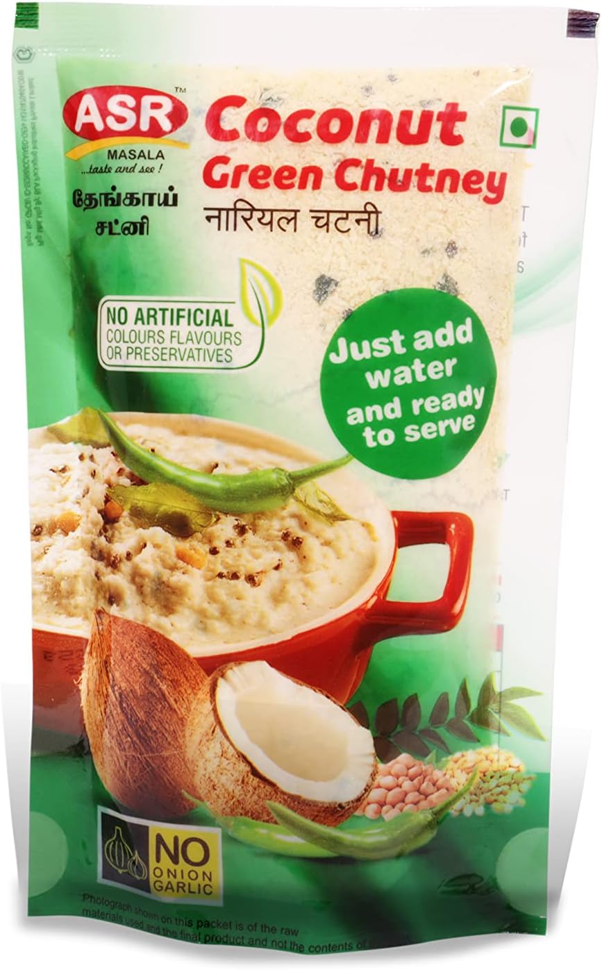 ASR Masala Ready to Mix & Serve (Combo Pack): Groundnut Chutney 100g, Til Chutney 100g, Vadapav Chutney 100g & Lasoon Chutney 100g