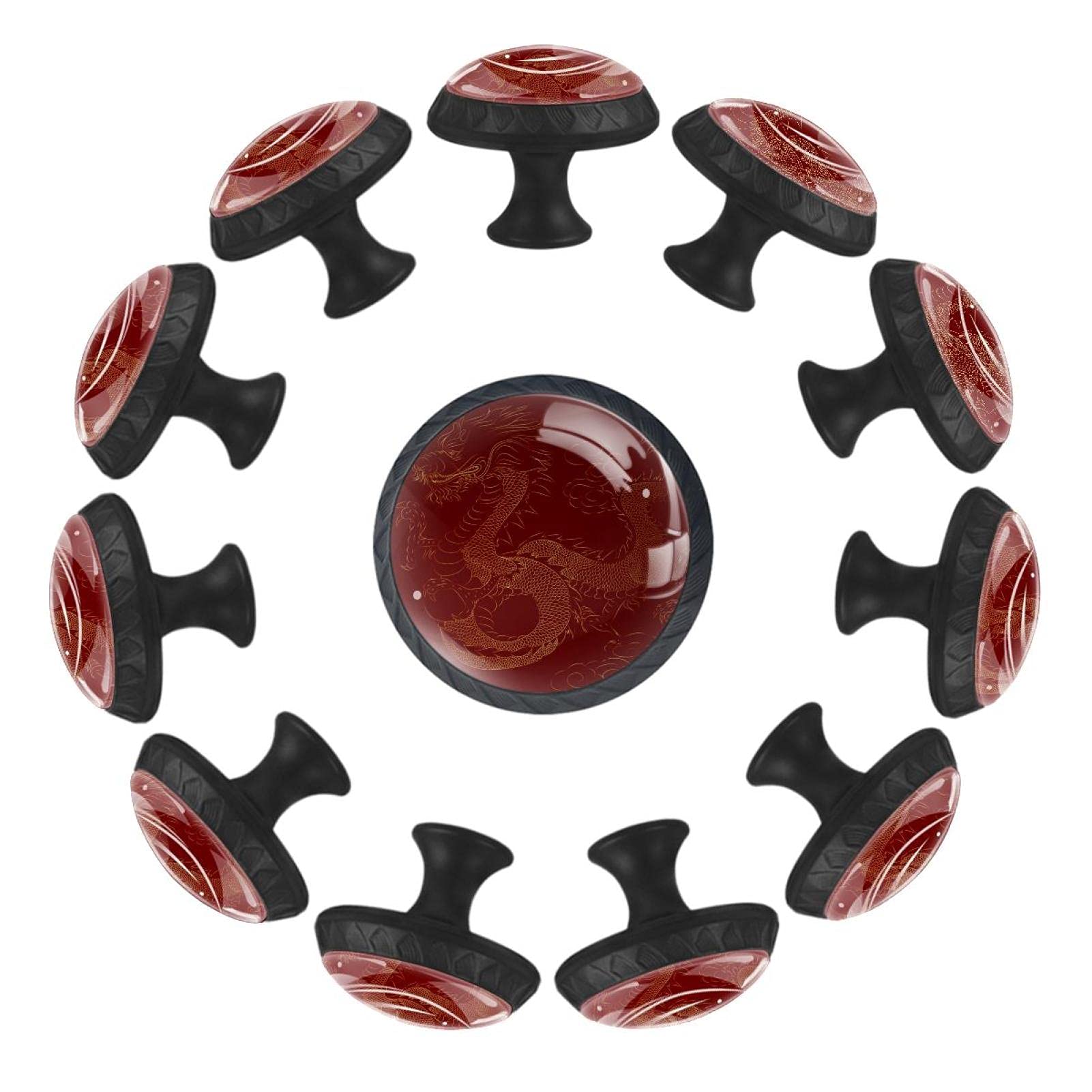 Boutons de tiroir dragon rouge et or : insufflez une ambiance chaleureuse et magique
