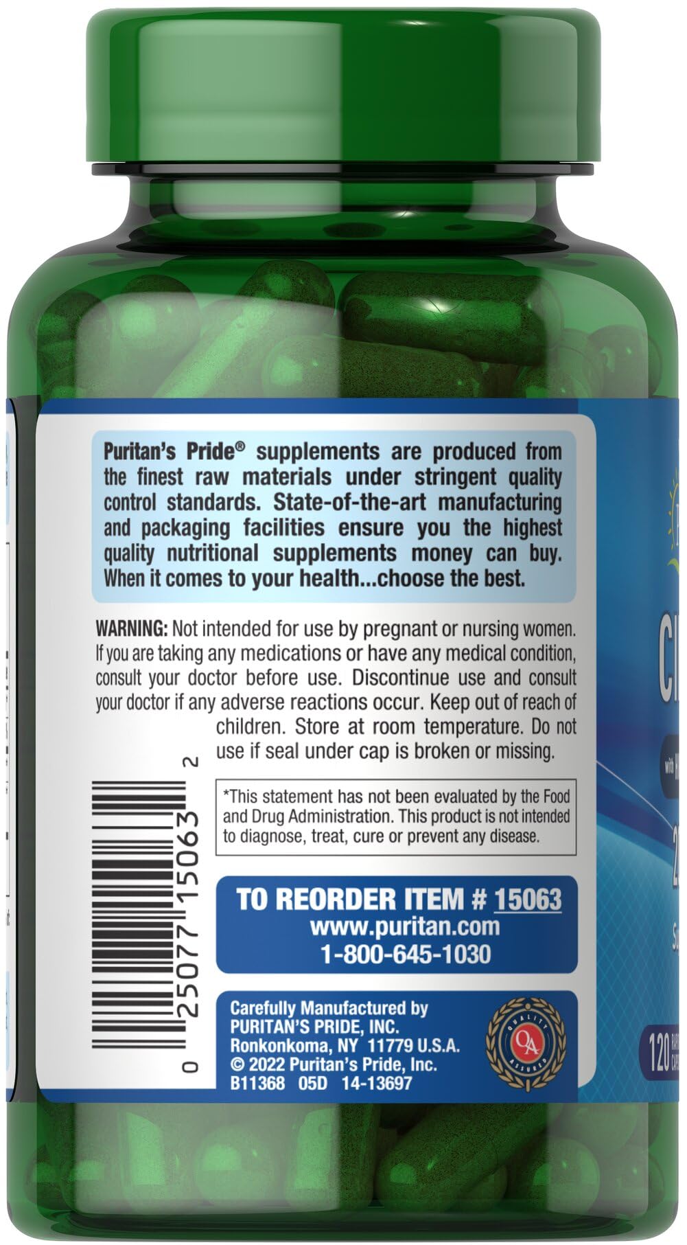 Puritan's Pride Cinnamon 875 mg with High Potency Chromium, 120 Capsules — Amazon image 3