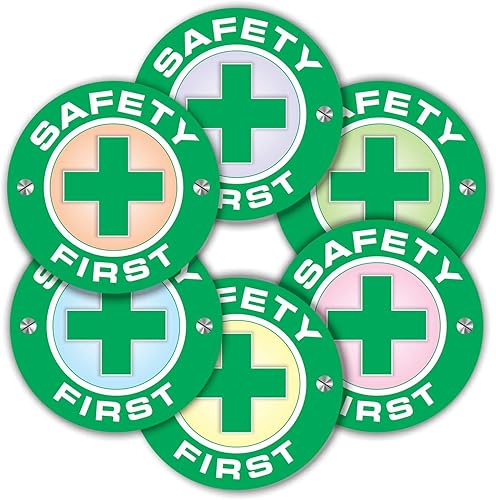 Safety First Calcomanías  Paquete de 120 calcomanías grandes de vinilo laminado de 2 pulgadas para construcción, casco de soldadura, motocicleta,