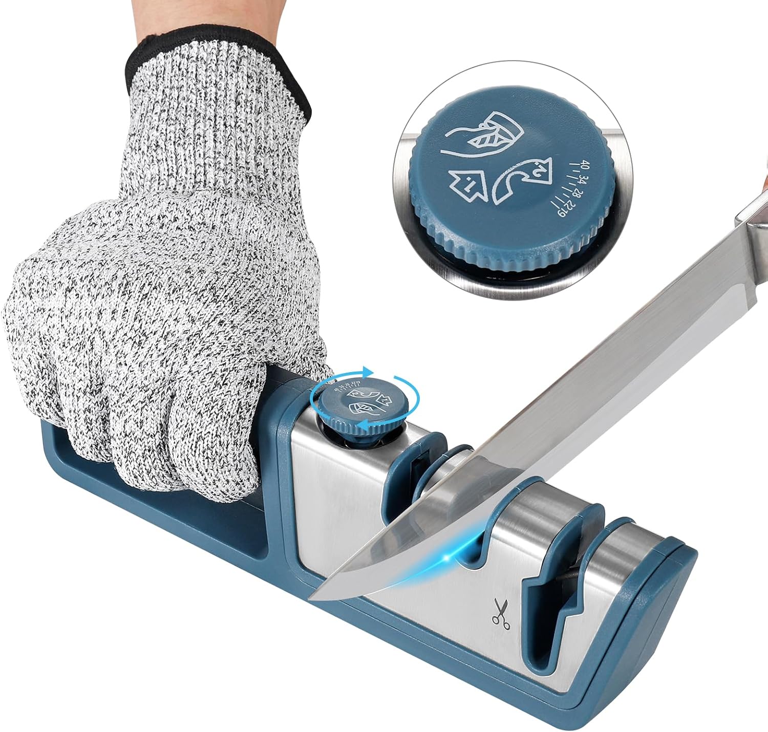 VALUCKY Knife Sharpener,3 in 1 Handheld Knife Sharpener