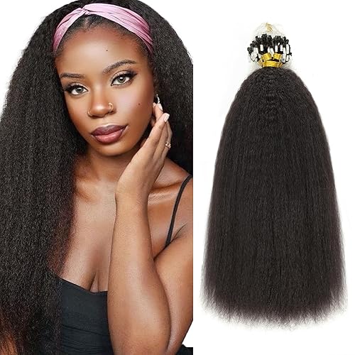 Extensiones de cabello humano con micro anillo, lacio, rizado, color negro natural, largo microenlaces, extensiones de cabello humano para personas