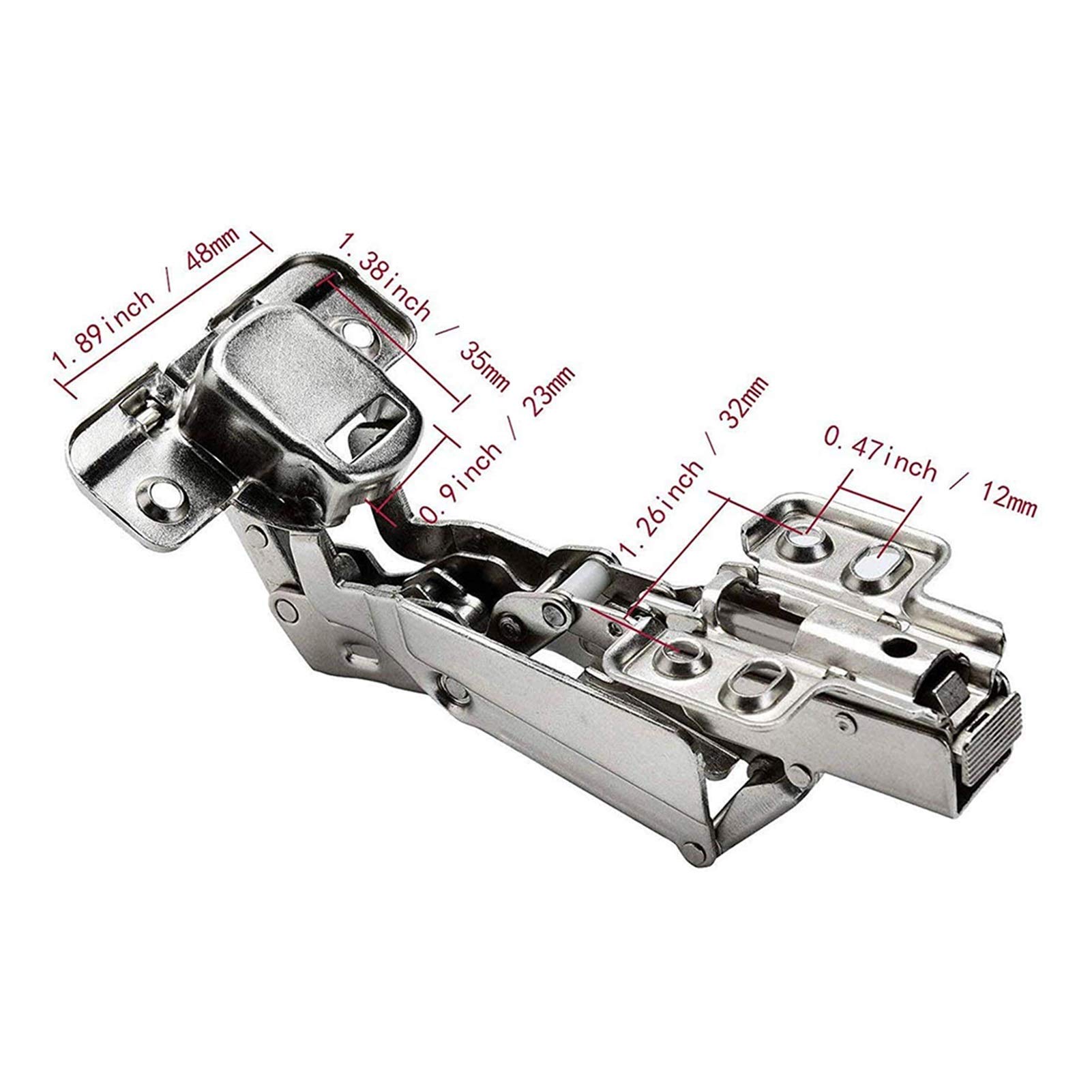 2 szt. Zawiasy 175 stopni. DIY bezramowe zawiasy do drzwi szafek ukryte, hydraulicznie regulowane zawiasy montażowe sprzęt meblowy