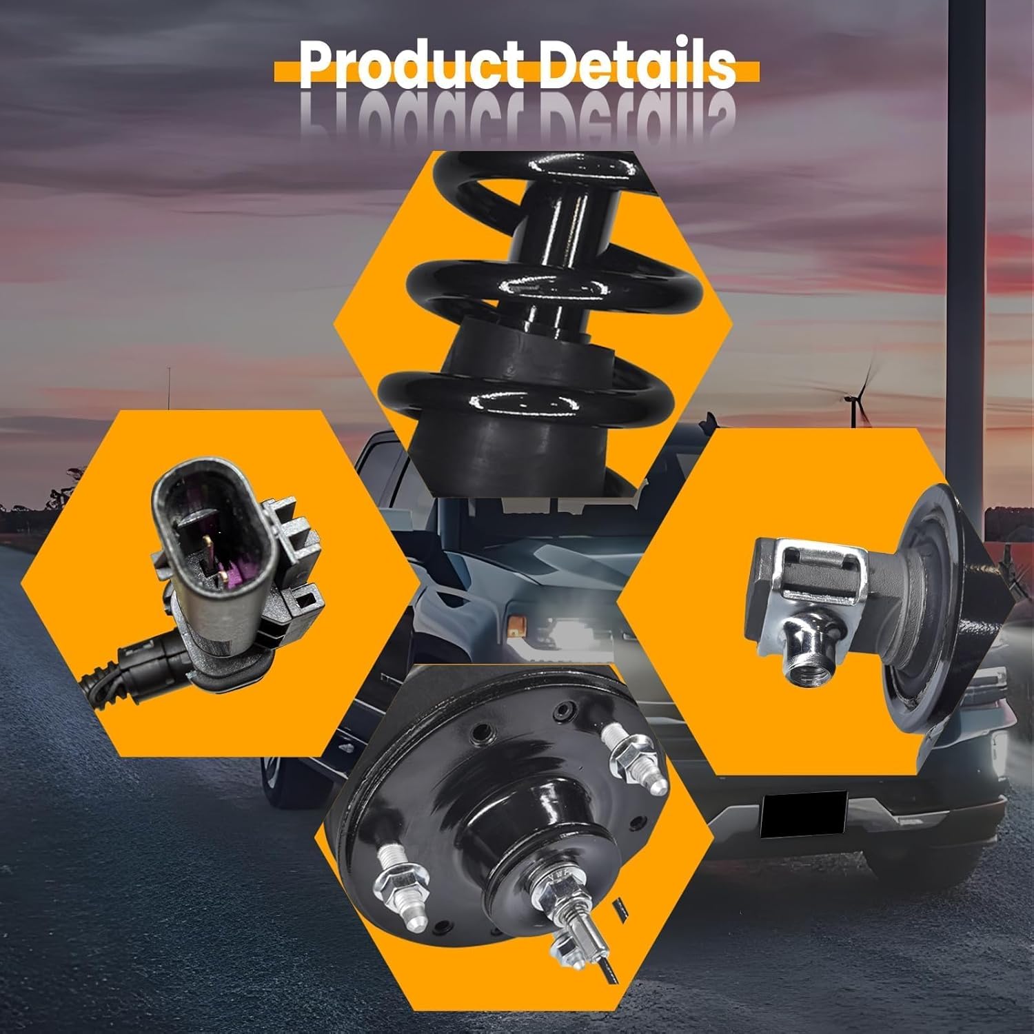 84176631 84977478 2PCS Front Shock Absorber Struts Complete Assembly W/Magnetic Assy with Spring Compatible With 2015-2021 Cadillac Escalade Chevy Tahoe Suburban Silverado GMC Sierra 1500 Yukon (XL)