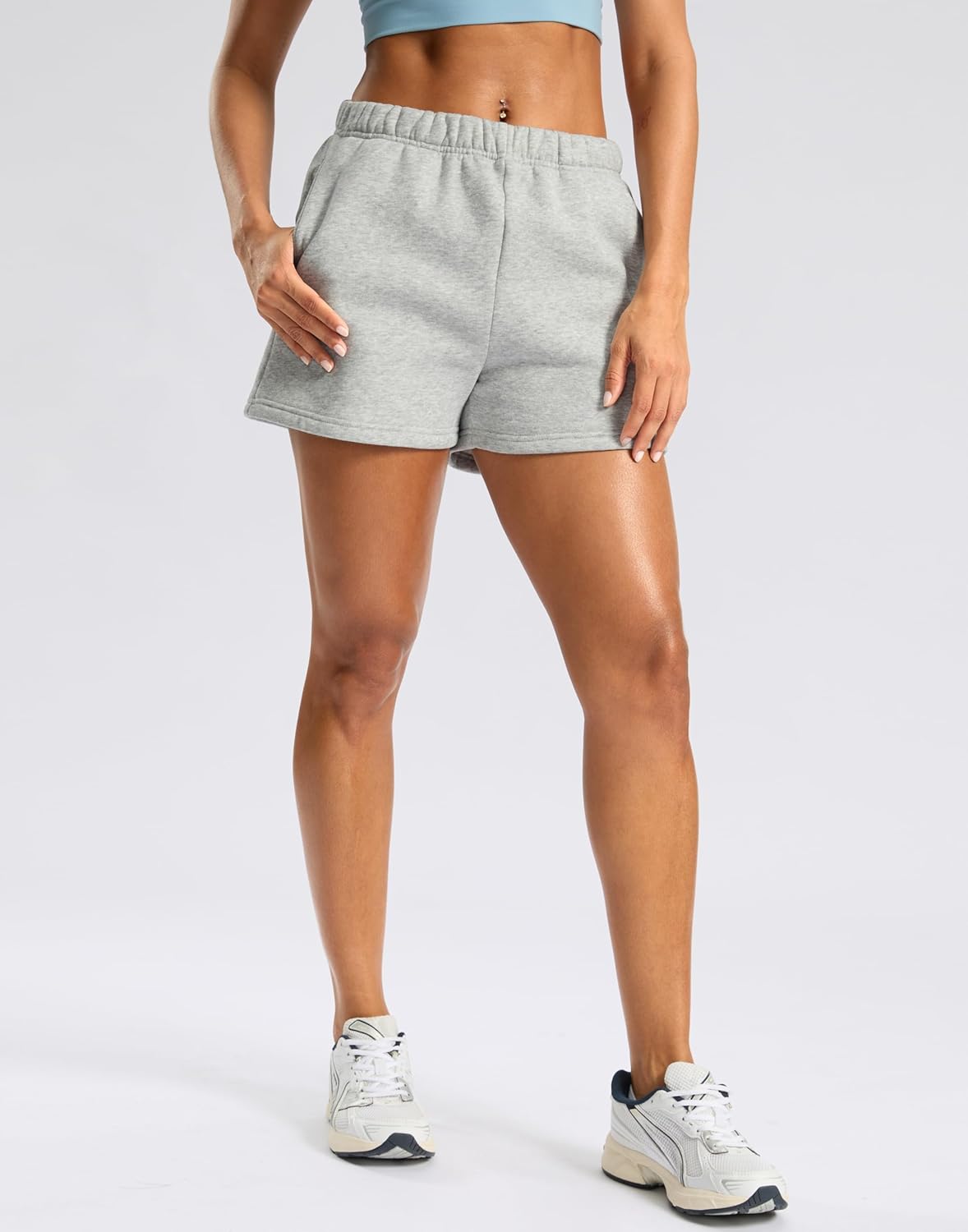 Soothfeel Women's Sweat Shorts with Pockets High Waisted Comfy Athletic Lounge Cotton Shorts for Women Casual Summer - Image 7