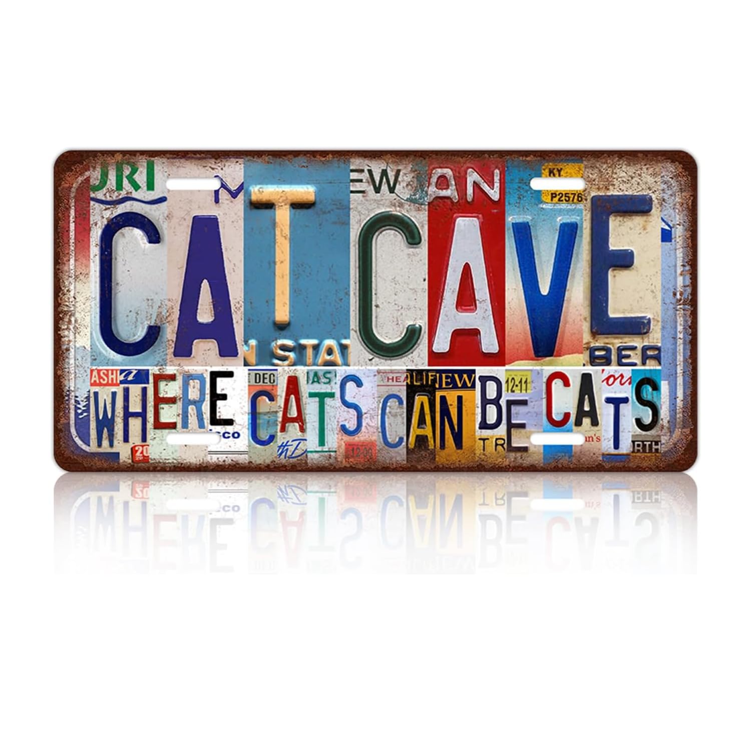Vintage Cat Cave Metal Sign Cat Wall Art for Home Decor Gifts for Cats Lovers Cats Accessories Tin Sign 12 x 6 In