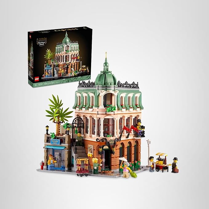 LEGO Icons Boutique Hotel Model Kits - Bedroom or Office Decor for Men & Women, Ages 18+ - Building Blocks for Adults for Display - Gift Idea - 10297
