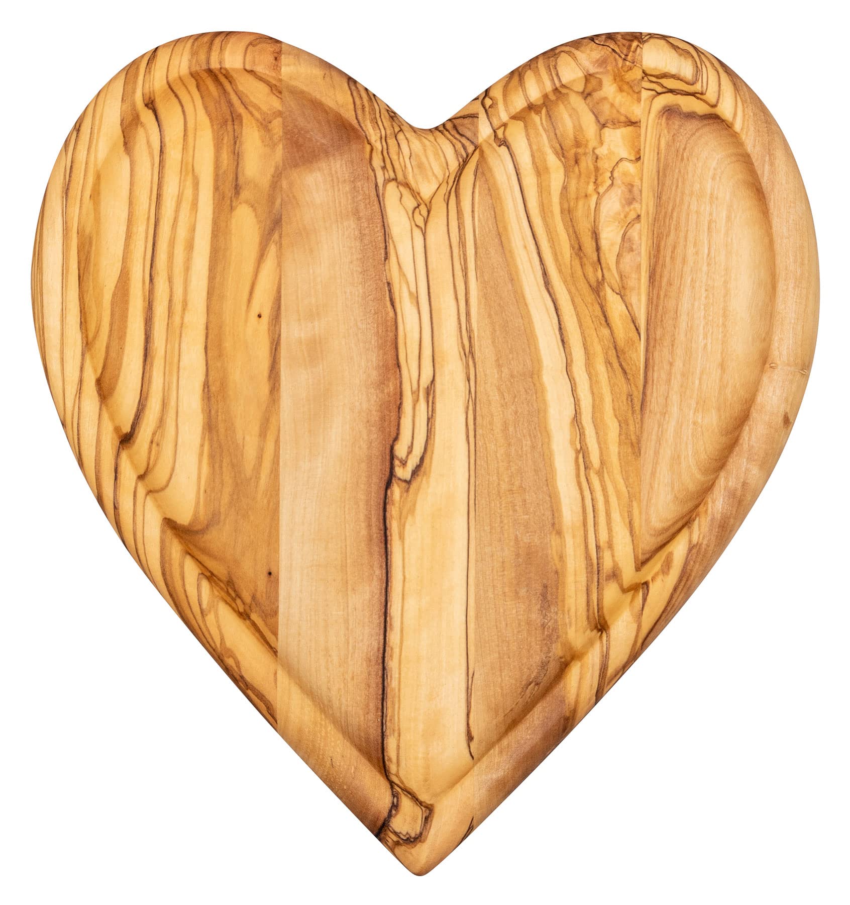 levandeo Ciotola in legno d'ulivo, ca. 20 x 20 cm, cuore in legno, decorazione da tavolo, pezzo unico, a forma di cuore Love Love Love