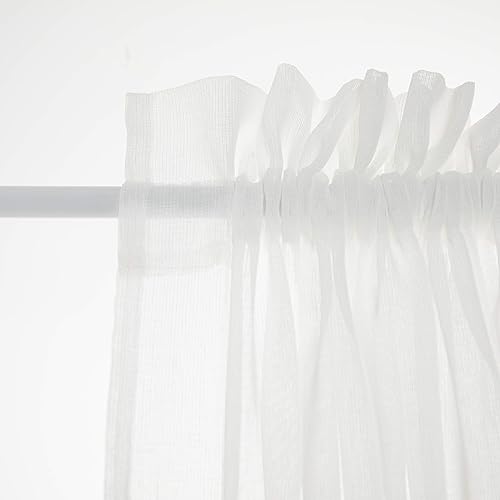 Miniatura 2 de Aquazolax - Cortinas de puerta francesas a rayas blancas transparentes para puertas de cristal de patio, ventanas