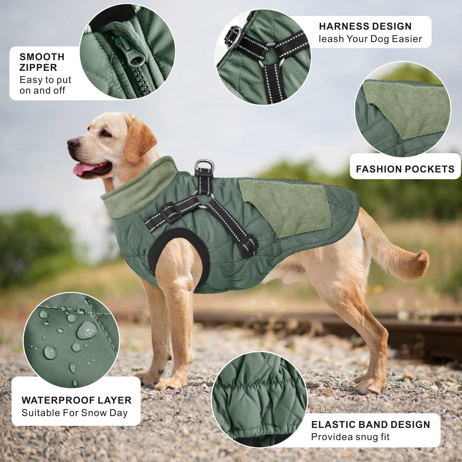 Abrigos cálidos para perros, ropa para mascotas, chaqueta impermeable, ropa reflectante, para invierno, chaquetas de nieve acogedoras para perros pequeños, medianos, grandes y cachorros