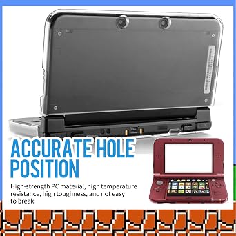 2 Pack Nintendo New 3DS XL Case, 3DS Case Shell Ultra Clear Crystal Transparent Hard Shell Protective Cover Skin for New 2015 Nintendo 3DS XL LL (Modified Hinge-Less Design)