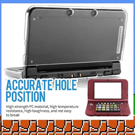 2 Pack Nintendo New 3DS XL Case, 3DS Case Shell Ultra Clear Crystal Transparent Hard Shell Protective Cover Skin for New 2015 Nintendo 3DS XL LL (Modified Hinge-Less Design)