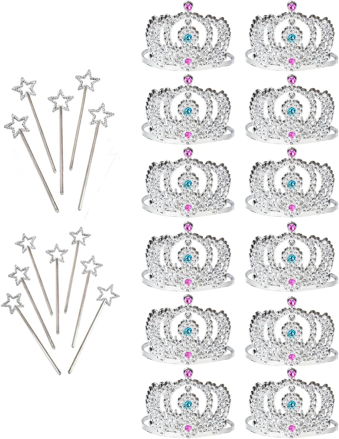 Varitas Mágicas De Princesa Brillantes – Pack De 2, 32 Cm, Ideal Para Cumpleaños, Halloween Y Fiestas Temáticas