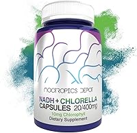 Vista 1 de Nootropics Depot NADH + Chlorella vulgaris (células rotas) cápsulas de 400 mg Dinucleótido de adenina de nicotinamida de 20 mg Clorofila 10 mg