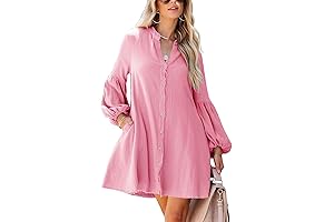 UINCLOSET Women's Casual Fall Button Down Long Sleeve Dress With Pockets