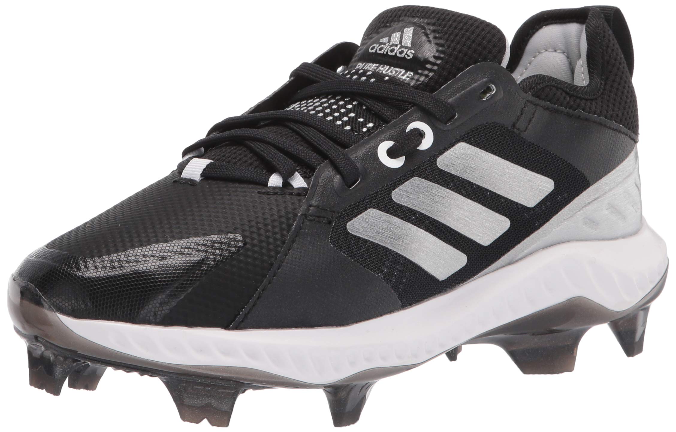 adidas Women's EG6681 Baseball Shoe, Core Black/Silver Metallic/Footwear White, 13