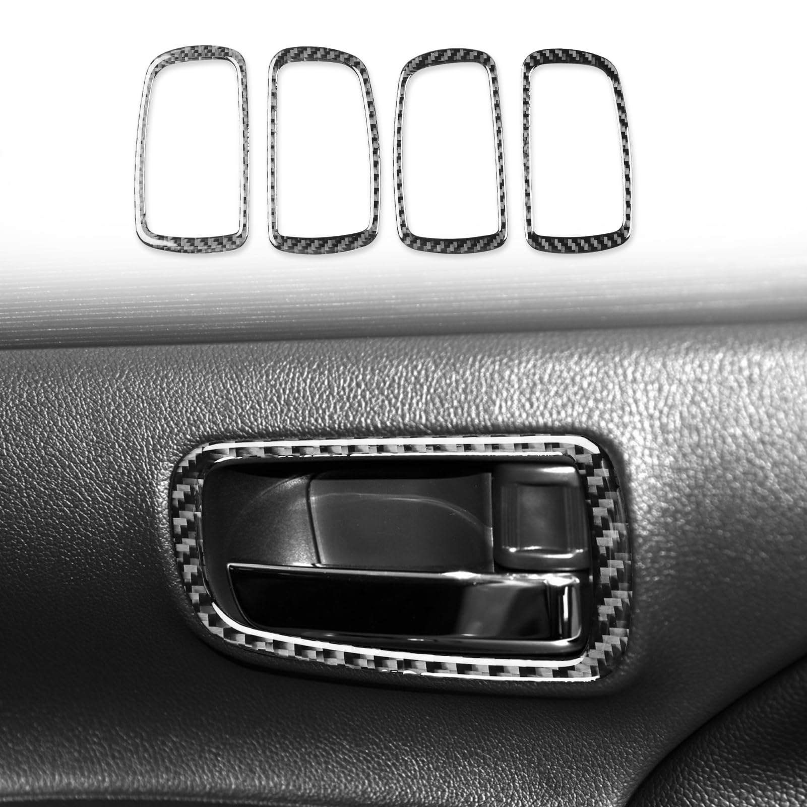 Car Interior Decoration Accessories Door Handle Carbon Fiber Trim Sticker Compatible with Mitsubishi Outlander 2014 2015 2016