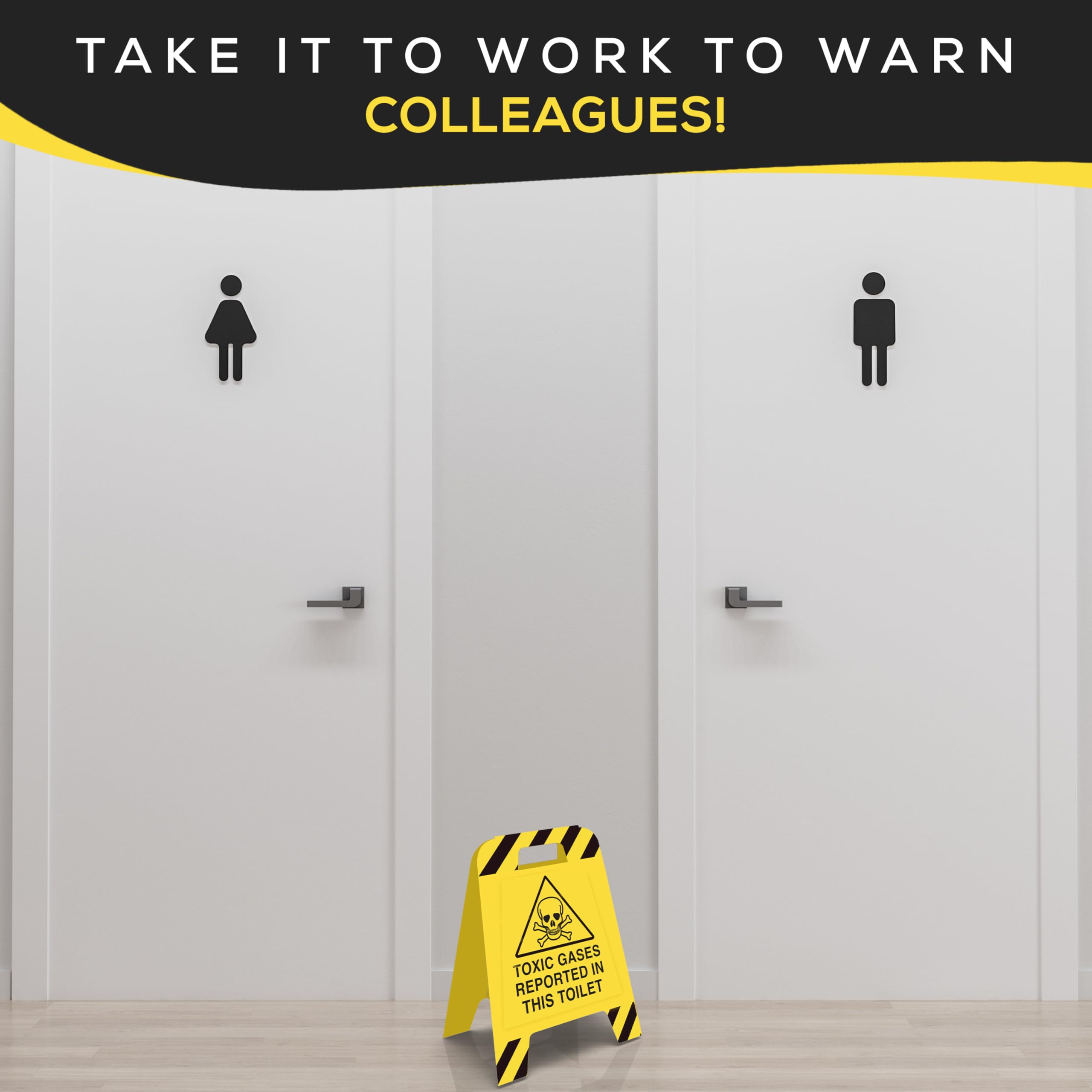 Lustiges WC-Schild 'Massive Poo In Progress' – Doppelseitig, 27 Cm Hoch, Gag-Geschenk Für Väter, Männer & Freunde