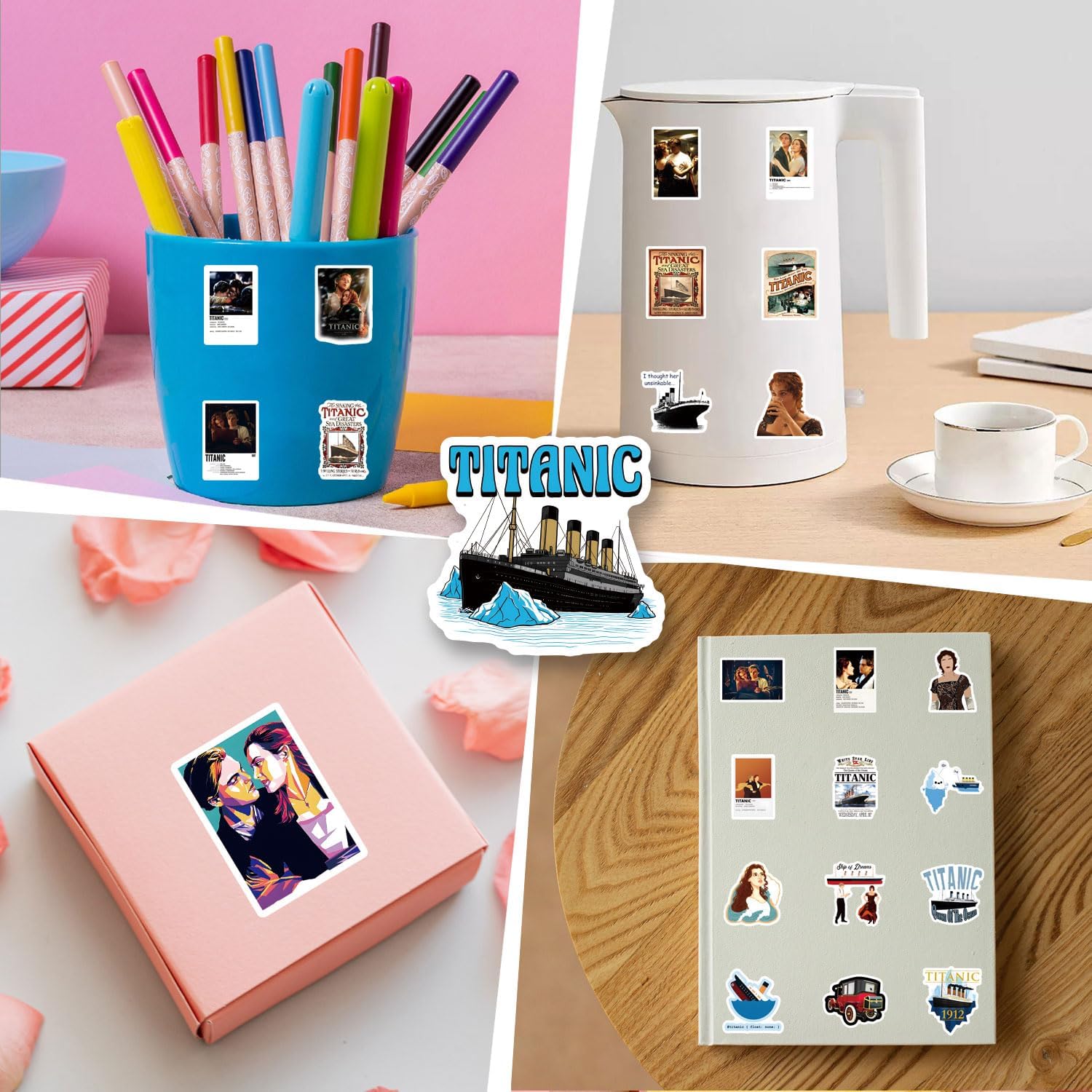 60pcs Classical Romantic Movie Stickers Pack, Aesthetic Vinyl Waterproof Sticker Decal for Water Bottle,Laptop,Phone,Skateboard,Scrapbooking for Party Supply Decor - Image 6