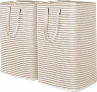 Lifewit 2-Pack 80L Collapsible Laundry Hampers, Freestanding Waterproof Baskets with Reinforced Handles, Beige for Laundry Room, Bedroom, Dorm