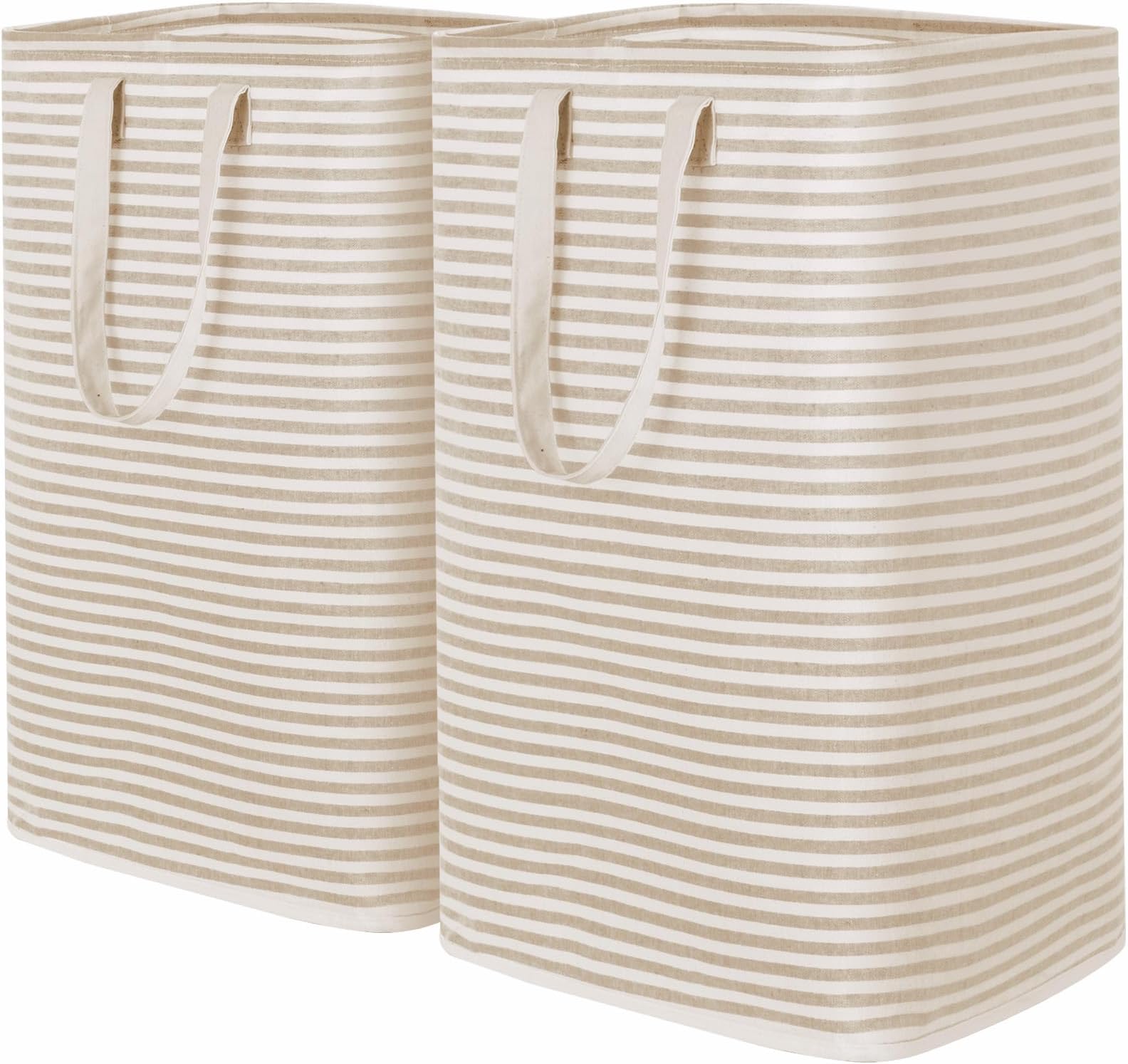 Lifewit 2 Pack Foldable Laundry Baskets, 80L Each, Beige