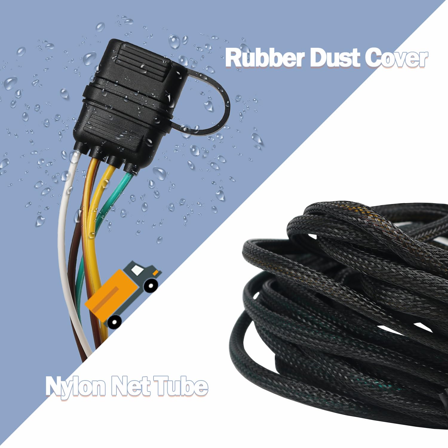 Trailer Wiring Harness Kit 4-Pin Fits For Jeep Wrangler JL/JLU 2018-2023 Vehicle-Side Wiring - View #5