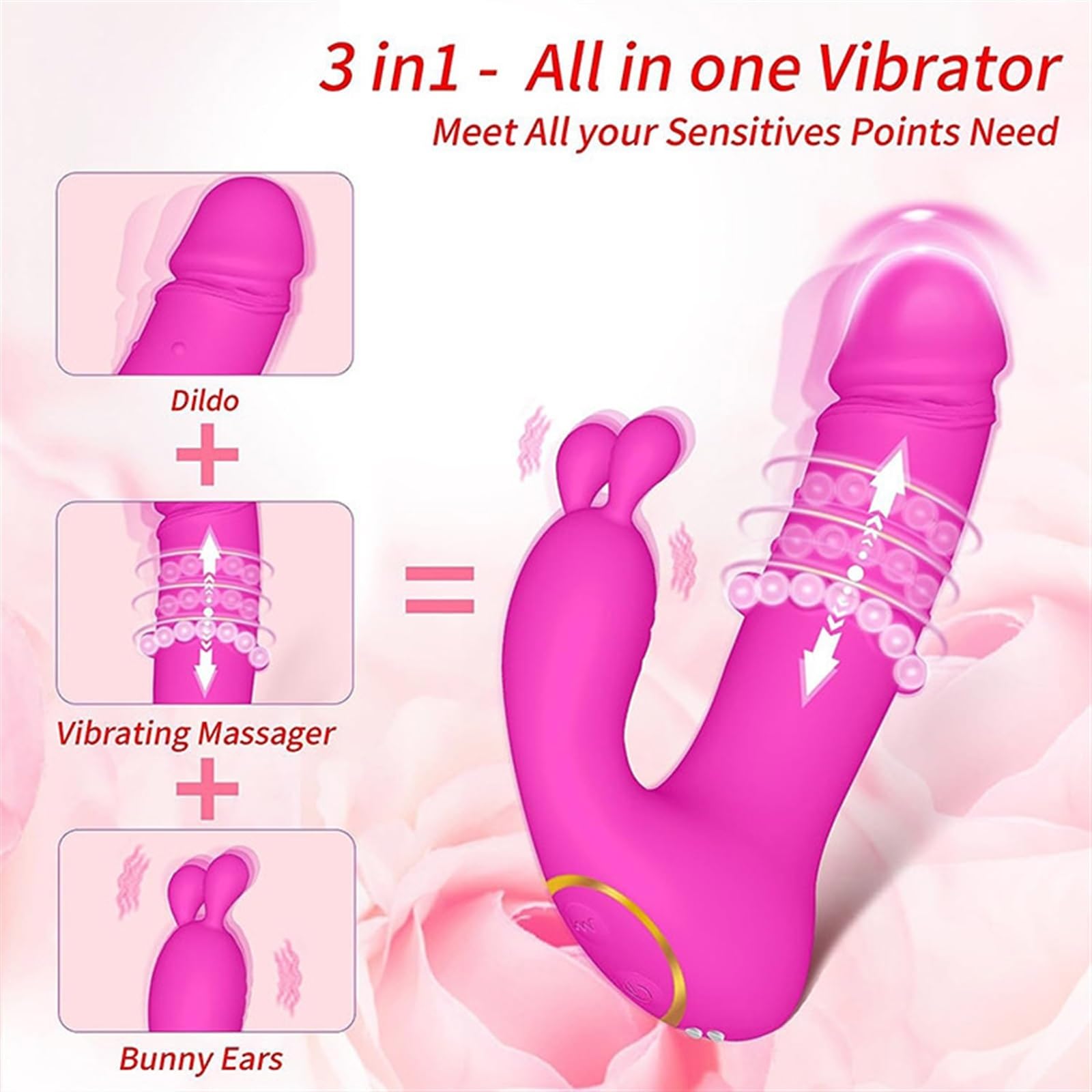DAGIN Vibratore del Punto G del clitoride indossabile con Telecomando per App per Donne, Giocattoli sessuali per Adulti Impermeabili per Donne (Color : Pink)