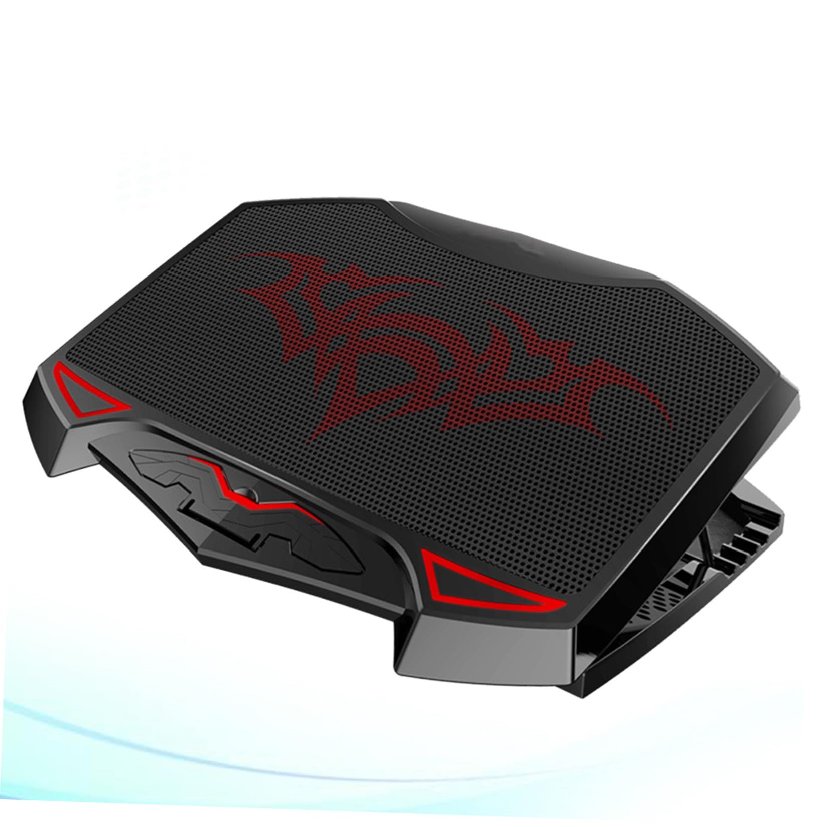 VALICLUD Refroidisseur PC Portable Silencieux avec Ventilateurs LED Rouges Support Ajustable et Double Port USB Base Métal pour Dissipation Thermique Compatible Notebook Version Noir