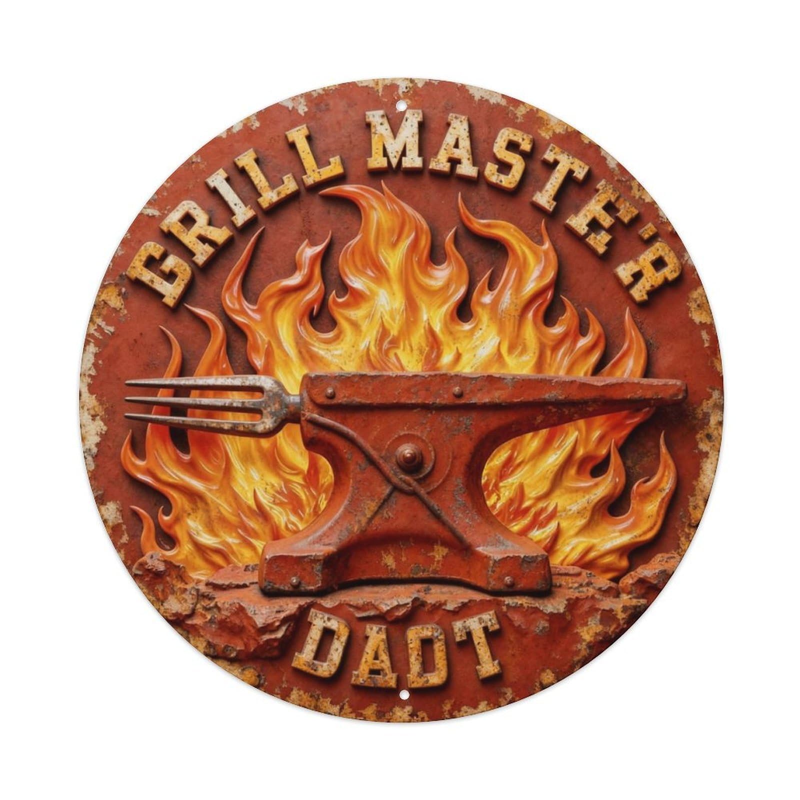 Grill Master Dad Metal Tin Sign Plaque