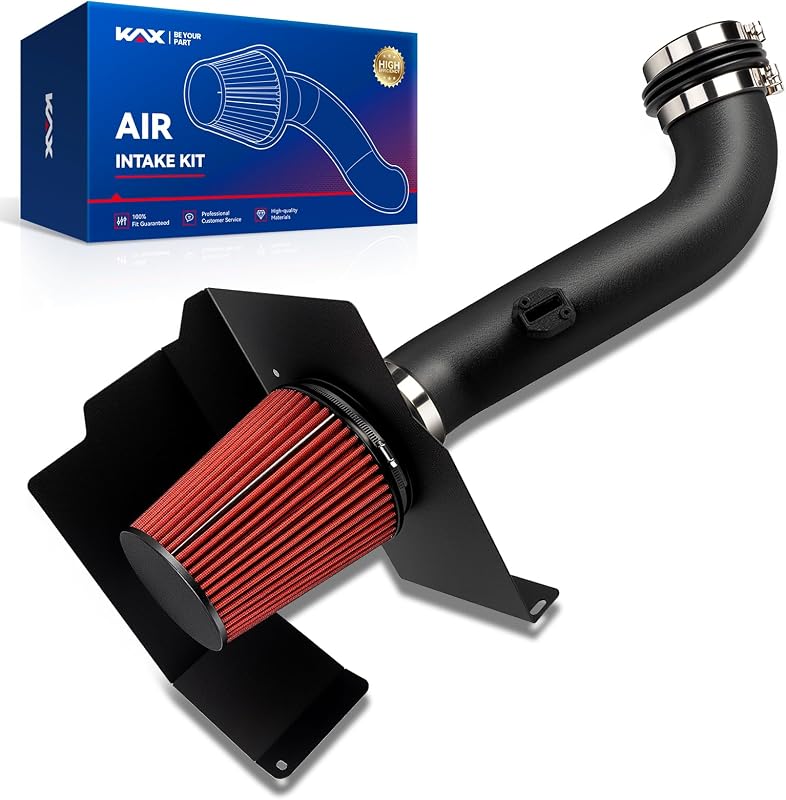 Kit de admissão de ar frio KAX 9,53 cm para Chevrolet Silverado e GMC Sierra 2500 HD/3500 HD 6.6L 2017–2019 – 1 conjunto