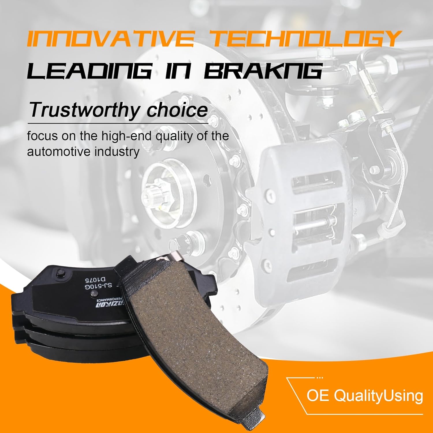 Front Brake Pads for Buick Allure/LaCrosse/Terraza,Chevrolet Uplander,Pontiac Grand Prix/Montana and Saturn Relay,Automotive Replacement Brake Pads Front for Car,Reliable Stopping Power,HZ1075