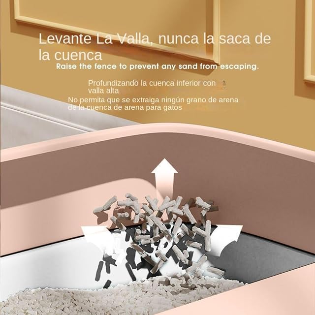 Foto 5 de 8 de XILENY Caja de Arena para Gatos, Caja de Arena Cerrada,Arenero para Gatos Grande