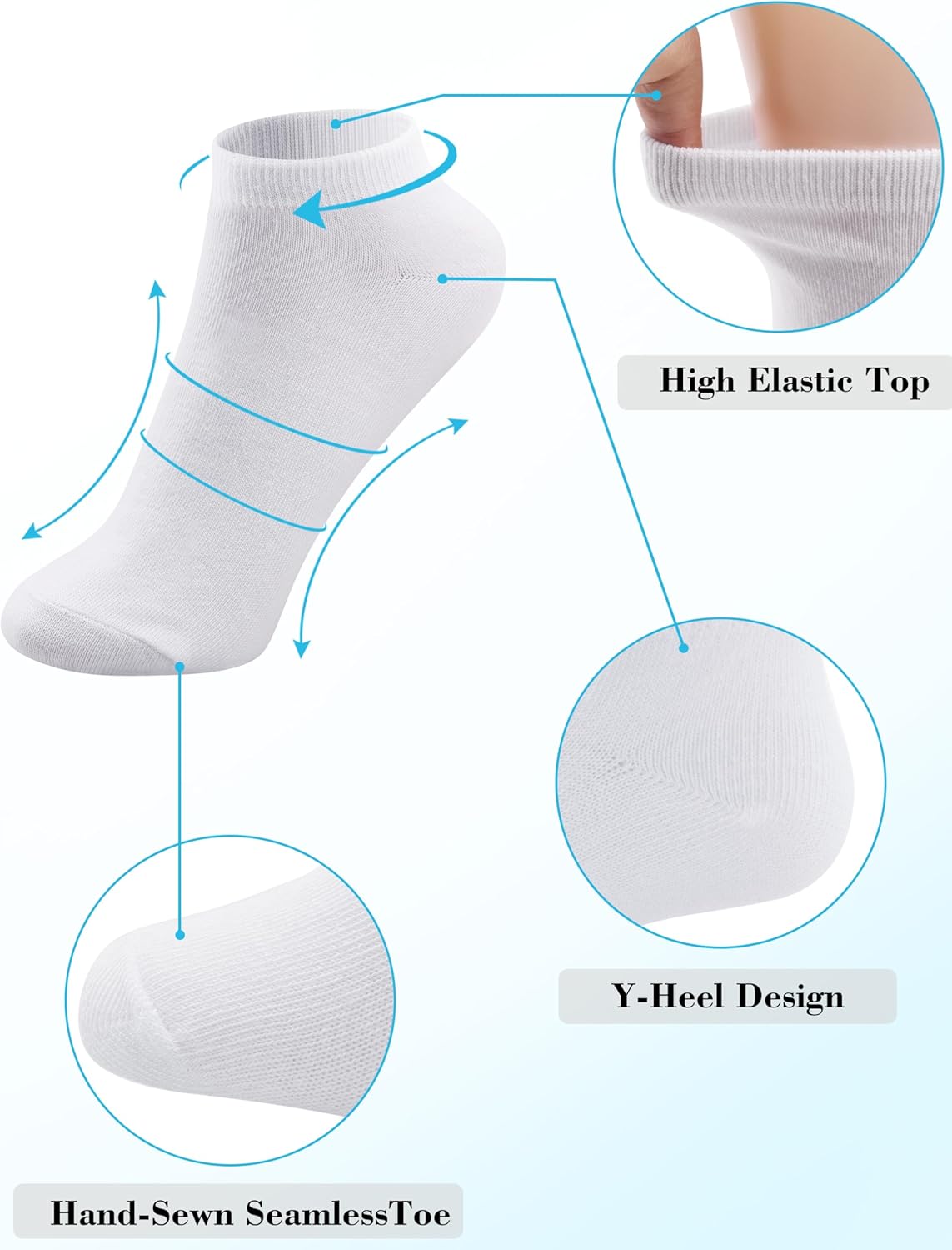Duufin 15 Pairs Men's Ankle Socks Mens Low Cut Athletic Casual Short Socks for Men 7-9/10-13 - Image 5