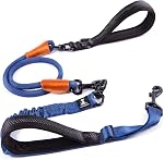 SparklyPets Double laisse pour chien 2 Chiens – Rope Bungee double laisse pour les races moyennes et grandes avec poignées rembourrées & Enchevêtrement libre