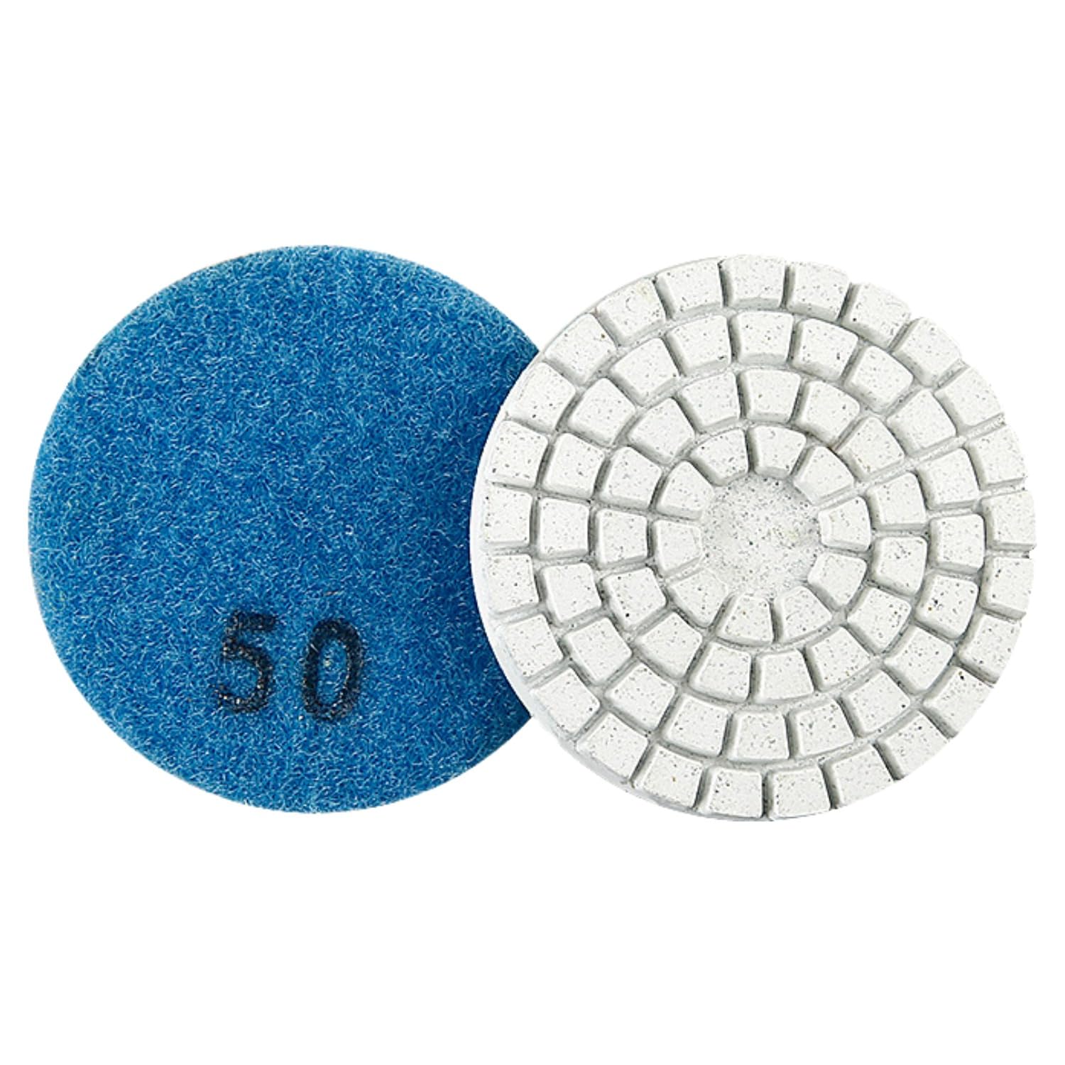 MiJunHD Diamond Polishing Pad, 2 inch 50 mm 50 Grit Sanding Discs for Grinder & Polisher, Hook and Loop Backing Pad for Grinding Buffing Granite Marble Concrete Stone (1 Piece)