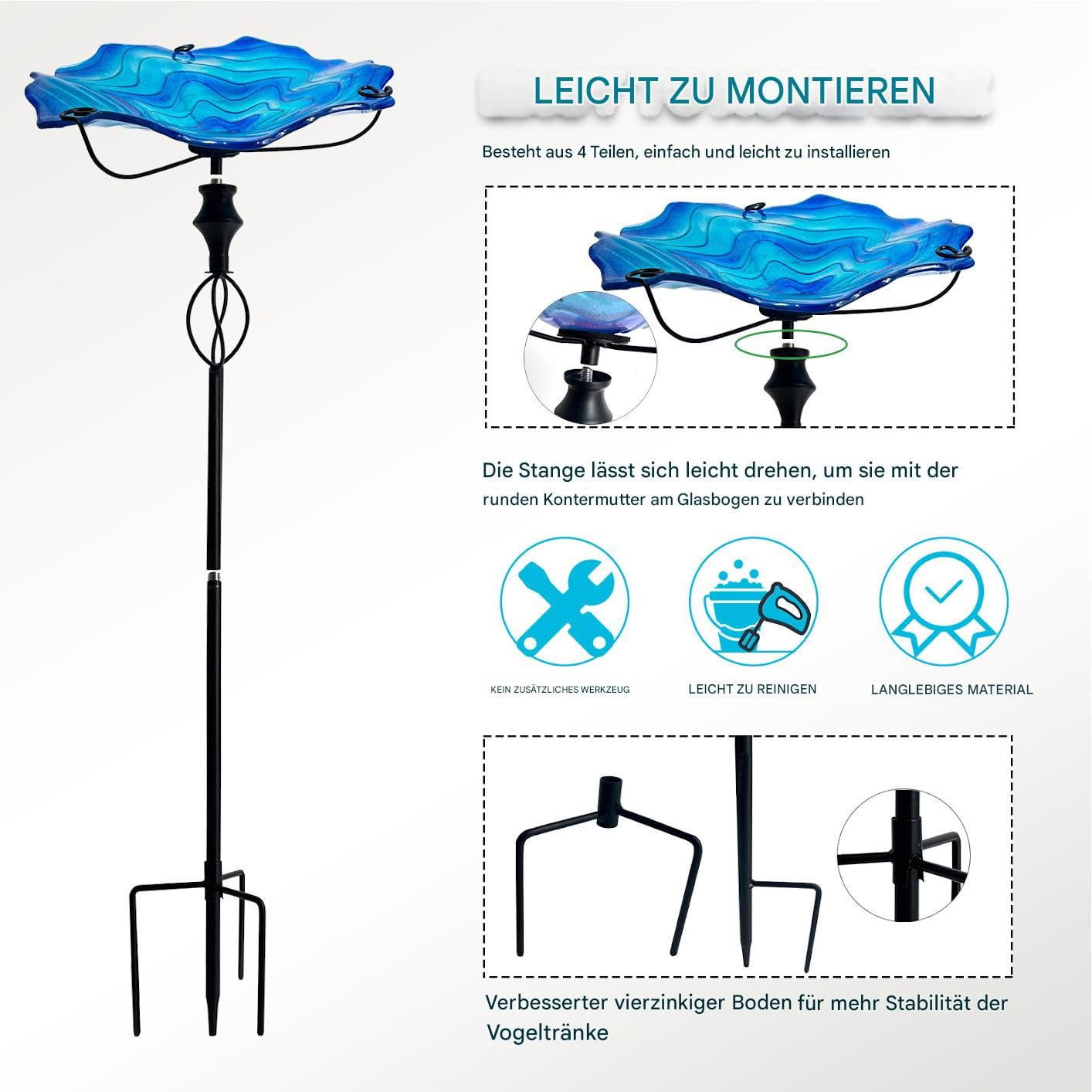 Kąpielisko Dla Ptaków 81 Cm Solidne Akcesoria Dla Zwierząt W Retro Z | Karmnik Wodny Dla Ptaków Do Karmienia Ogród Patio Krajobraz Woliery Papugi Finch Monk