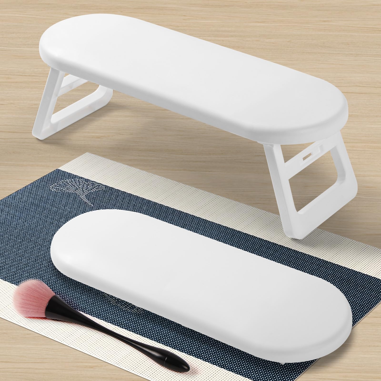 HOTUT Cuscino per Manicure, Cuscino per Unghie Poggiabraccia per Unghie Impermeabile Resistente, Poggiamano per Unghie Pieghevole in Pelle Cuscino per Piedi Antiscivolo per Salone di Nail Art
