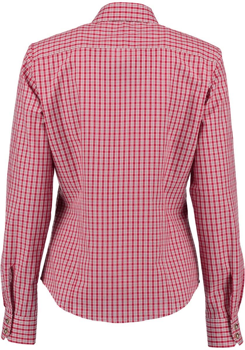OS Trachten Damen Bluse Langarm Trachtenbluse mit Liegekragen Prami