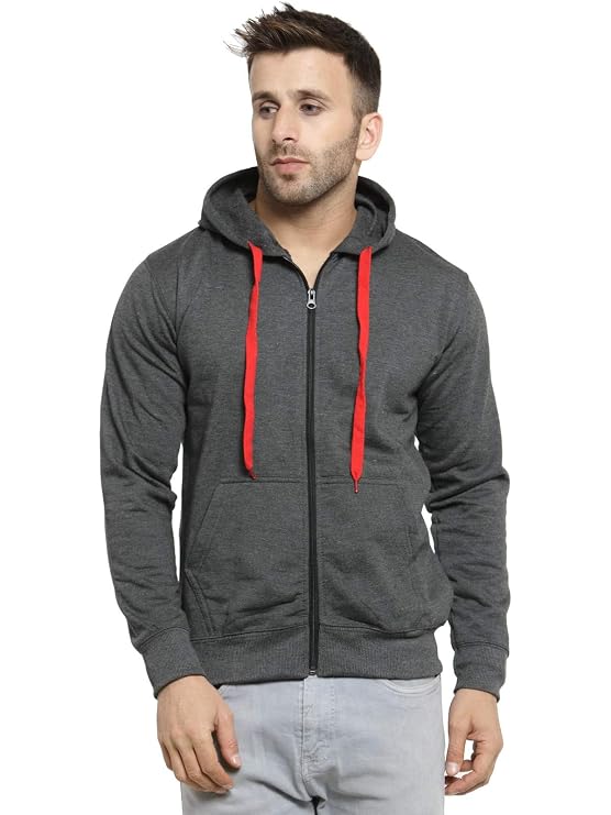 Buy Scott International Men's u0026 Boys Cotton Hooded Sweatshirt with Zipper  for Winter- Cotton, Casual Lightweight, Comfortable Jacket with Contrast  Lace Drawstring Grey at Amazon.in